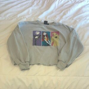 Disney Gray Sweatshirt with Nightmare Before Christmas Design